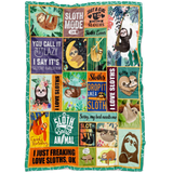 Sloth Throw Blankets - Green Sloth