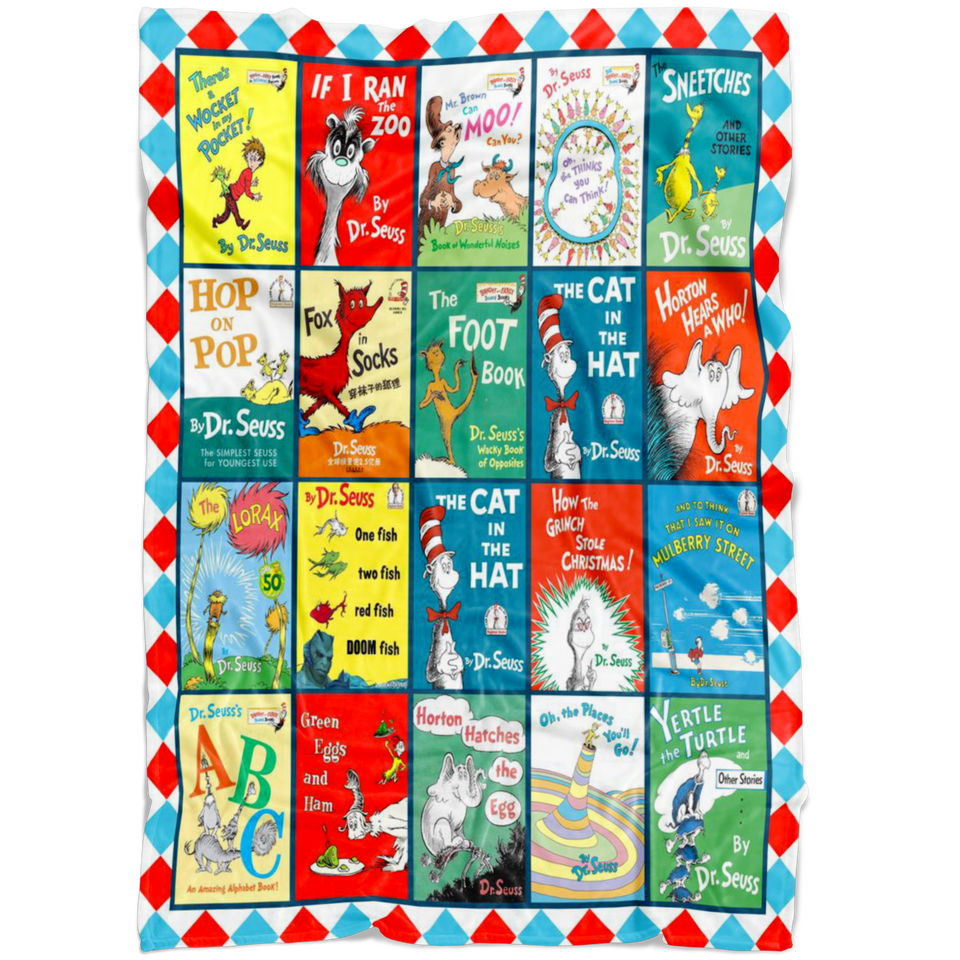 Dr.seuss Books Blanket Version 2