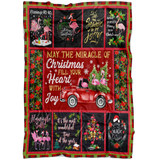 Merry Christmas Flamingo Blanket