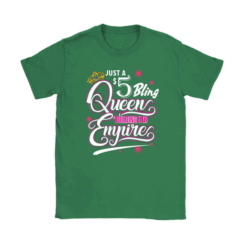 Mens Womens 5 Bling Queen Building Paparazzi Cool Black T-shirt Paparazzi 5$ tee TL