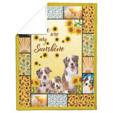 red merle Aussie Australian Shepherd Sunflower You Are My Sunshine Blanket copy