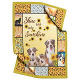 red merle Aussie Australian Shepherd Sunflower You Are My Sunshine Blanket copy