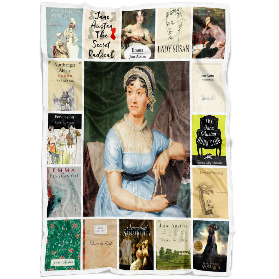Jane Austen Books Blanket