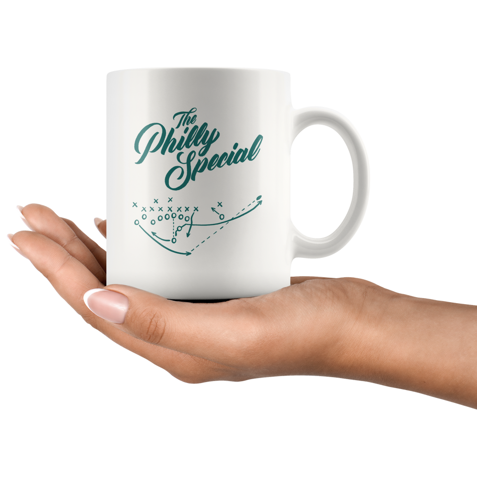 The Philly Special Eagles Nick Foles Trick Play Coffee Mug Philly Special Mug - Funny Philadelphia Eagles Superbowl Mug, 4th Down Play, Nick Foles Touchdown, Special Football Mug 11oz - TL