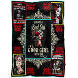 Sugar Skull Blanket Good Girl With Ink Quilt