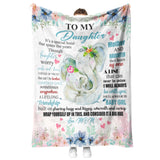 to My Daughter Blanket from Mom Elephant Throw with 1 Pillow Cover Blankets