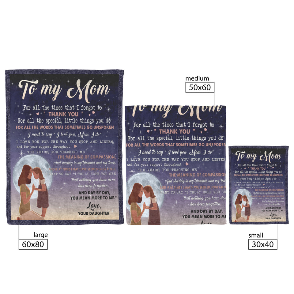 to My Mom Blanket from Daughter - Meaningful Gifts for Mom