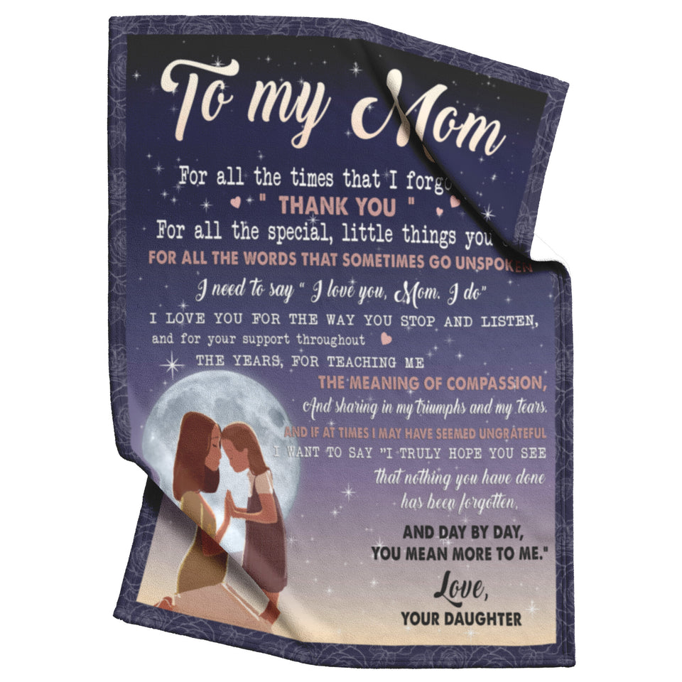to My Mom Blanket from Daughter - Meaningful Gifts for Mom