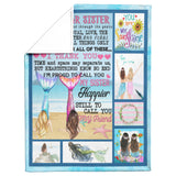 to My Sister Blanket Mermaid Throw Blanket Birthday Gifts to Sister from Sister