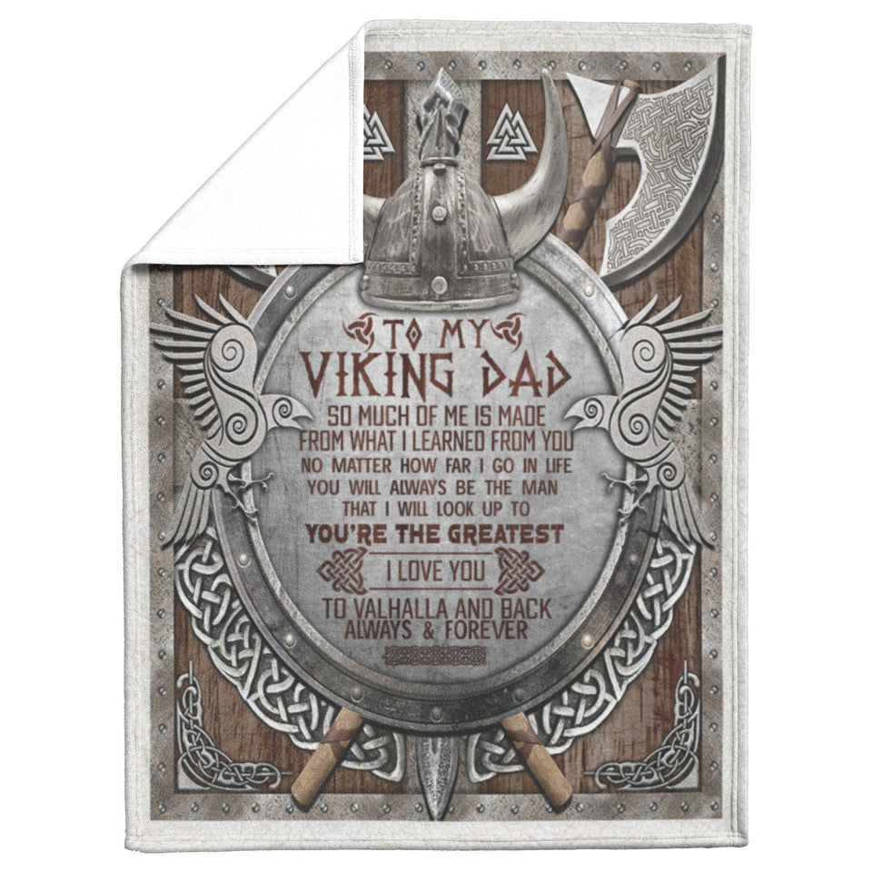 to My Viking Dad, Love You to Valhalla and Back Blanket copy