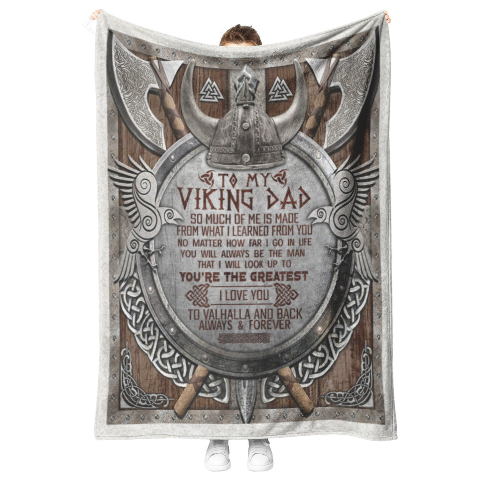 to My Viking Dad, Love You to Valhalla and Back Blanket copy