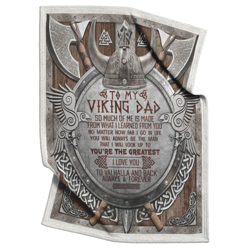 to My Viking Dad, Love You to Valhalla and Back Blanket copy