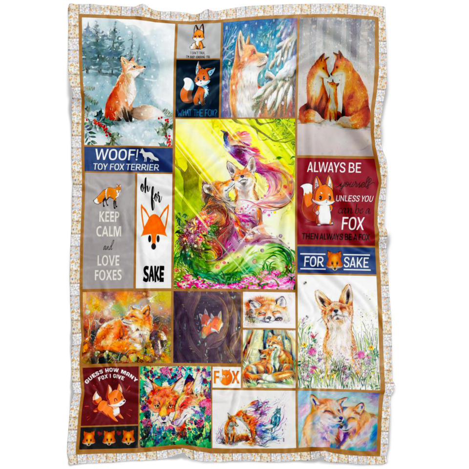 Fox Throw Blankets Super Soft and Warm Sherpa Sloth Blankets