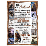 Mr.Jyotis Eagle Blanket, to My Husband Blanket, The Day I Meet You, I Love You, Husband Blanket from Wife, Blanket for Sofa Chair Bed Office Travelling Camping - Fleece Blanket - 30"x40" - TL
