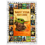 Baby Yoda Blanket, Star Wars Blanket - Cozy Plush Fleece, Sherpa Blanket (White)