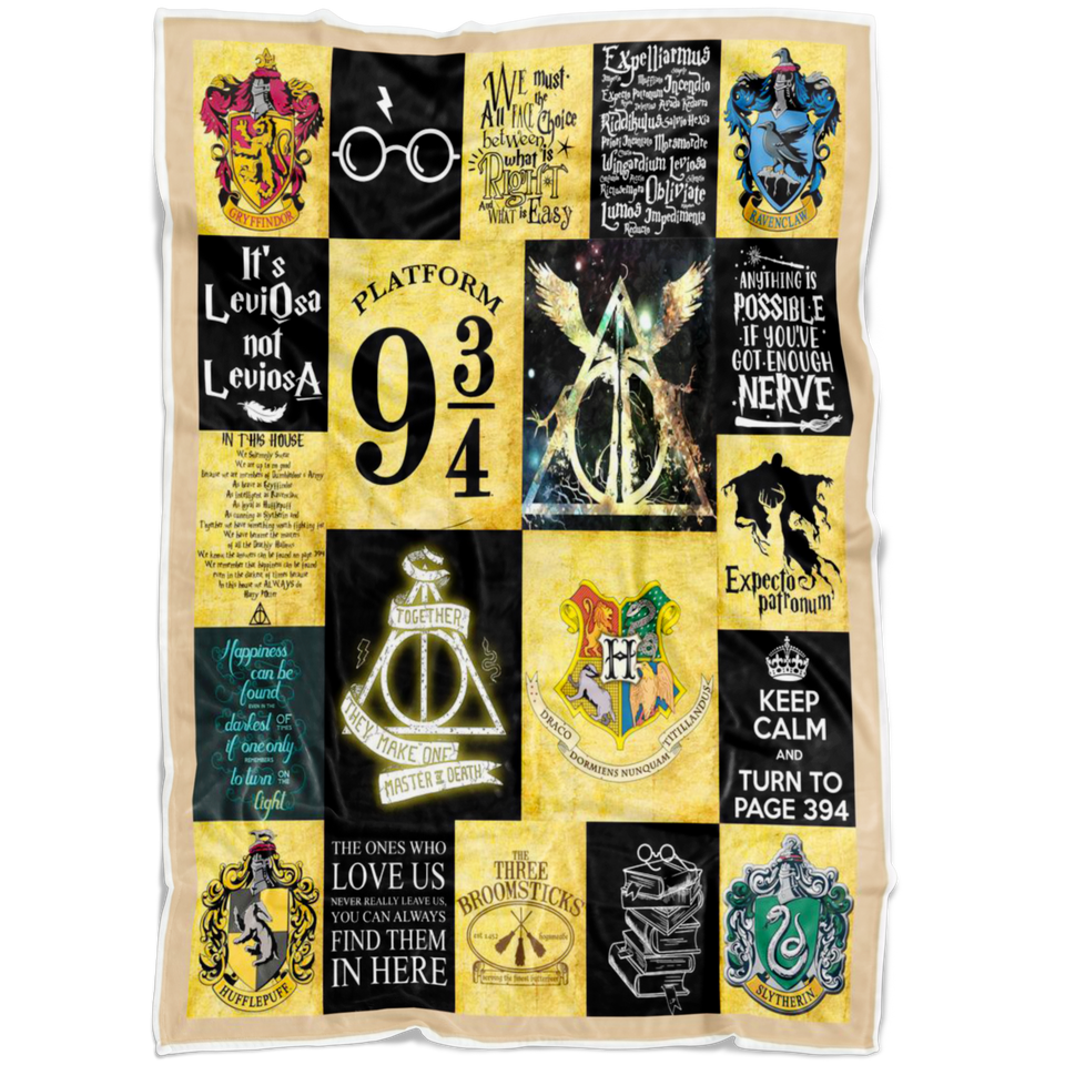 Harry Blanket Pottter Quilt - Harry-Pottter Blanket - Harry Fan Potter Blanket - Valentines Gift Idea for Men Women - Birthday Gift D
