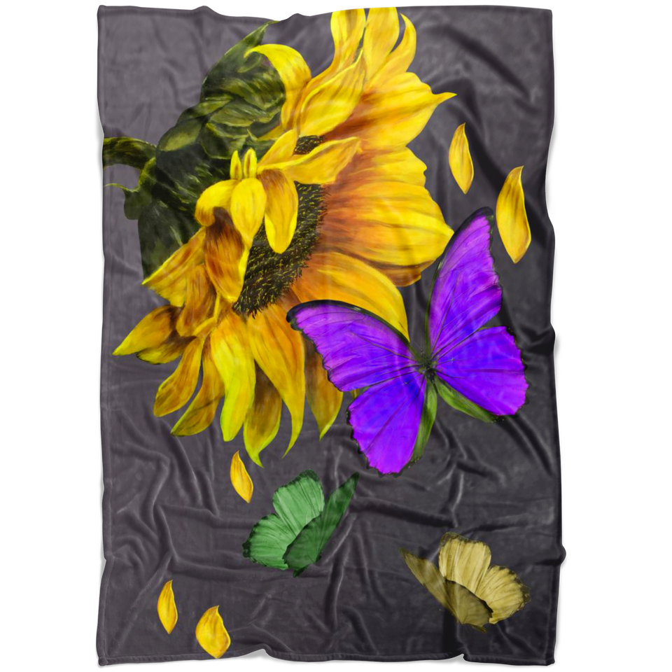 Butterfly Sunflower Blanket