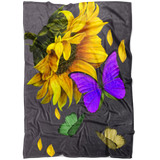 Butterfly Sunflower Blanket