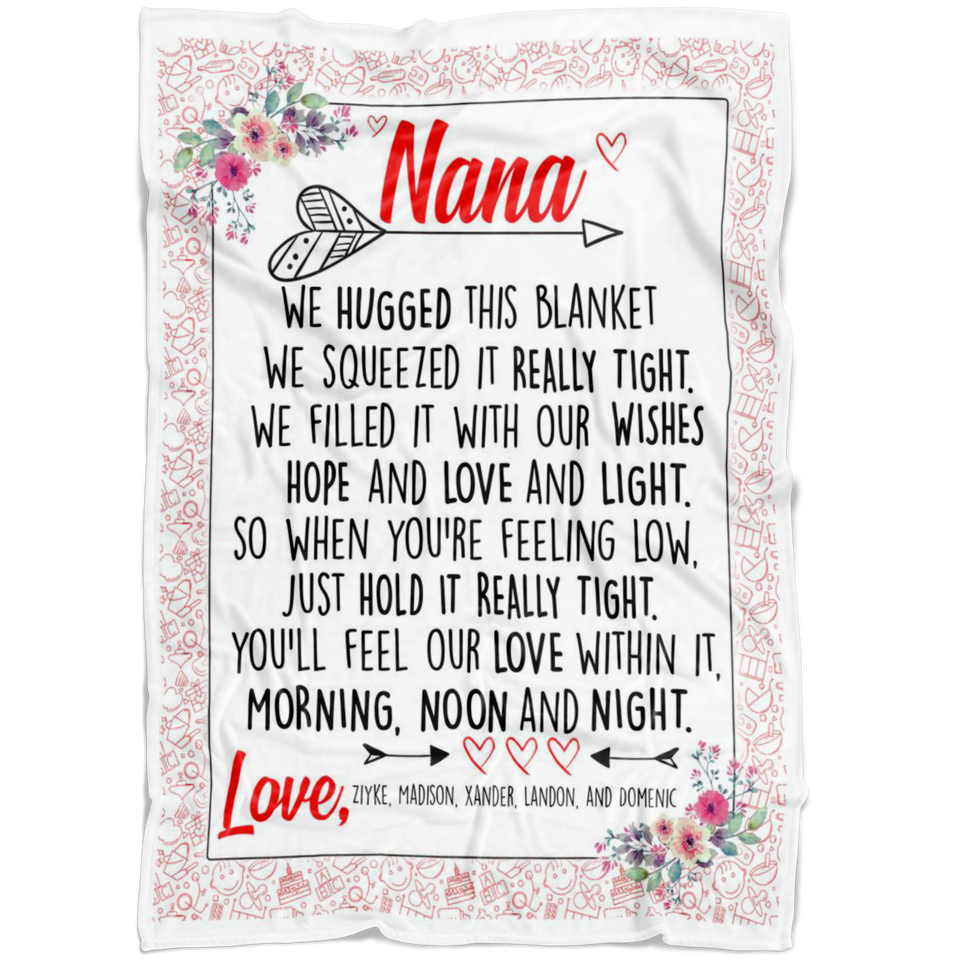 Mr.Jyotis Nana We Hugged This Blanket You'll Feel Our Love Blanket - Cozy Plush Fleece Blanket - 50"x60" - TL