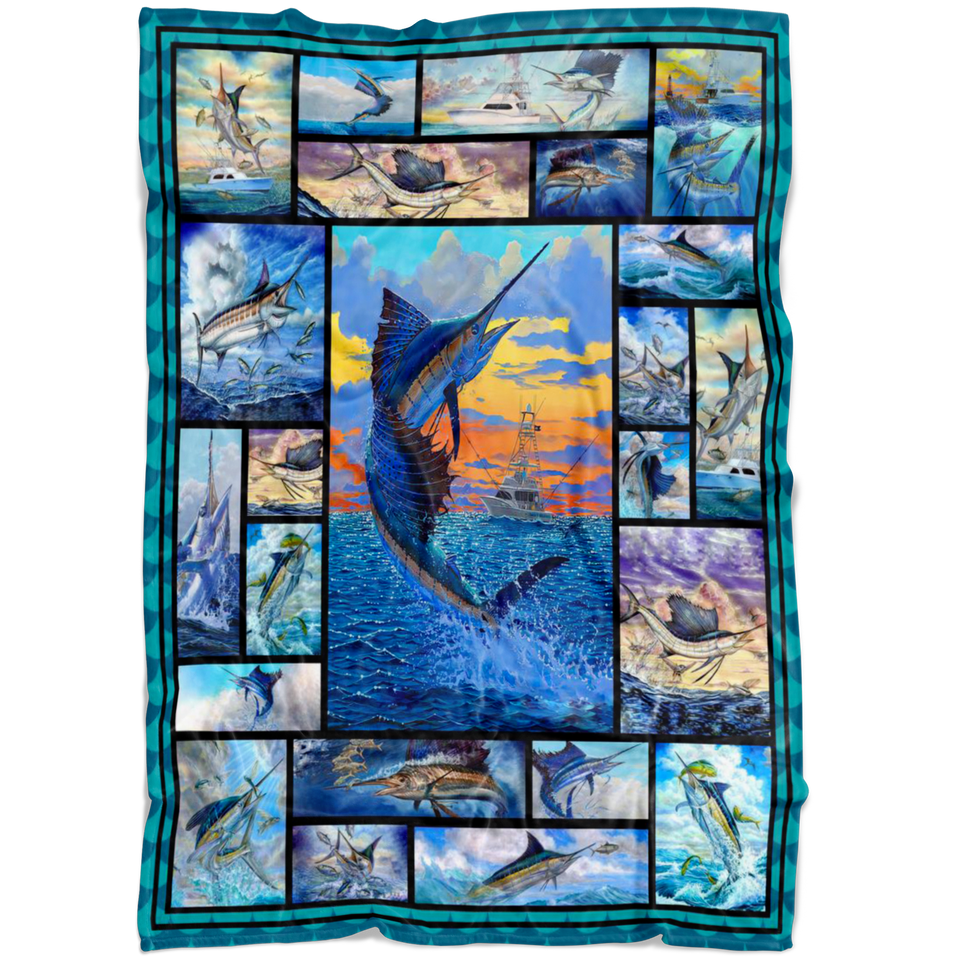 Love Marlin Sailfish Blanket copy