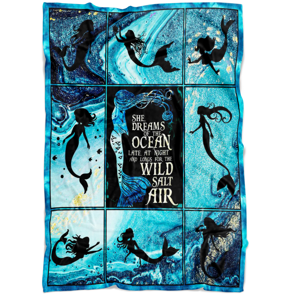 Mermaid Blanket She dreams of the ocean blanket