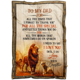 to My DAD Love Your Daughter Lion 3D Custom Fleece Photo Blanket Father's Day Birthday Gift (X-Large 80 X 60 INCH)