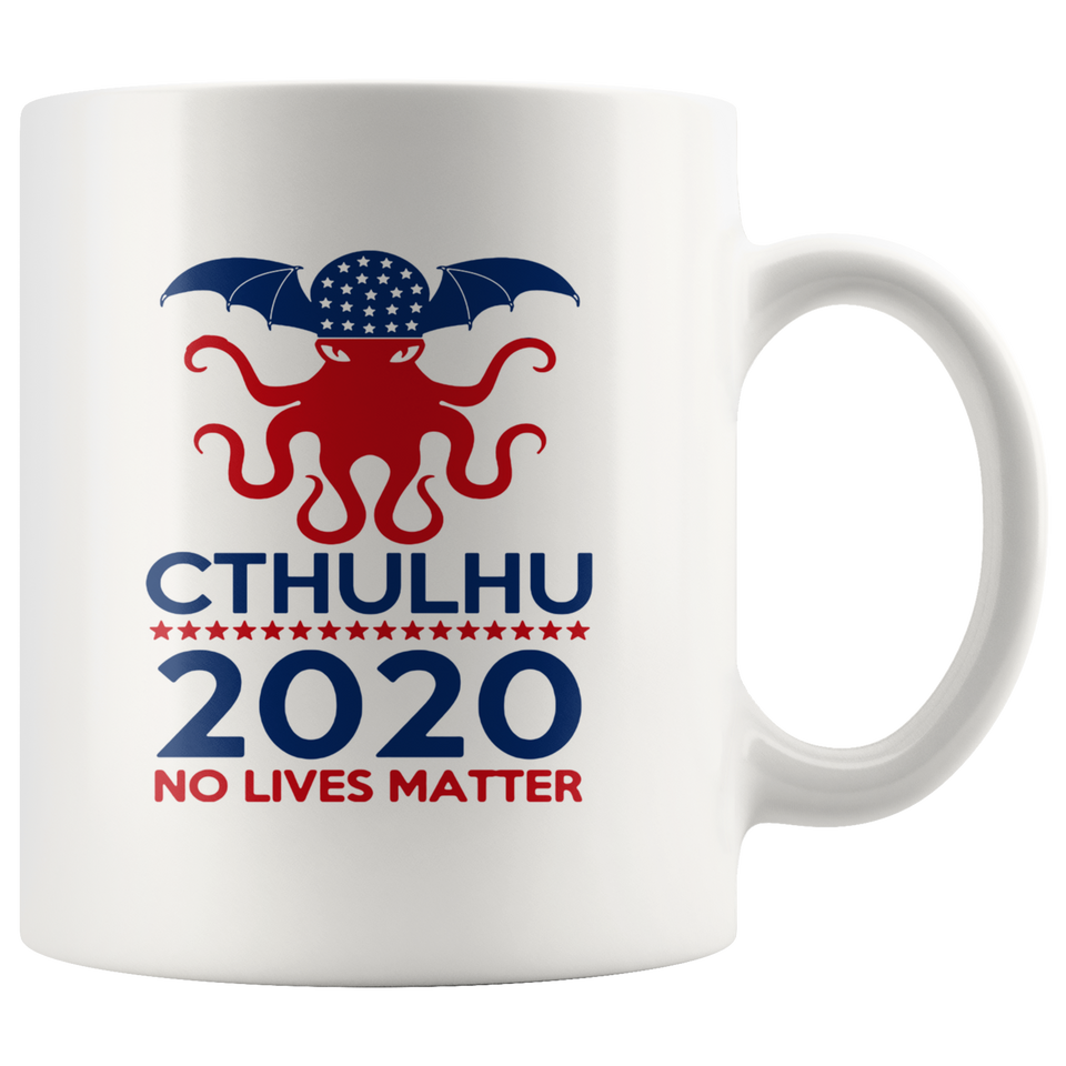 Cthulhu 2020 No Lives Matter Coffee Mug, Cthulhu Coffee Mug, Cthulhu Mythos Cup, Miskatonic University, Call of Cthulhu, Lovecraft Fan Gift Coffee Mu - TL