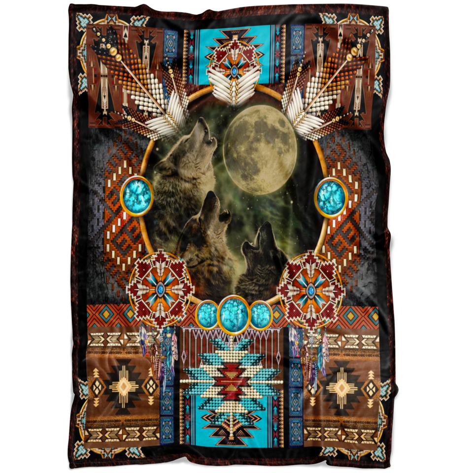 Wolf Native American Blanket