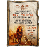 to My DAD Love Your Daughter Lion 3D Custom Fleece