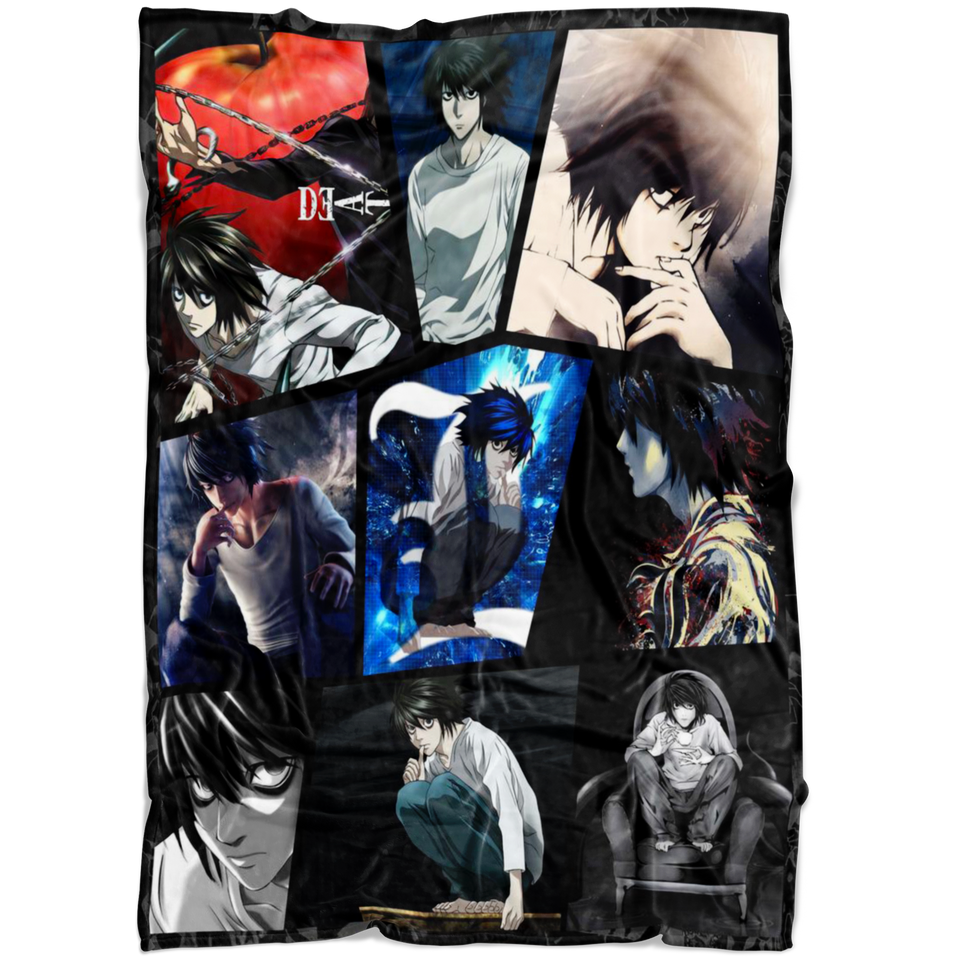 L Death Note Fleece Sherpa Throw Blanket Quilt for Bedroom Living Room